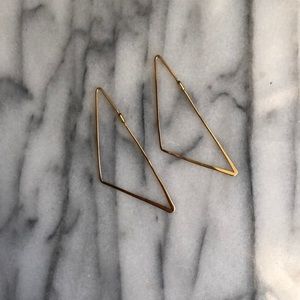 Large Right Angle Gold Hoop Earrings